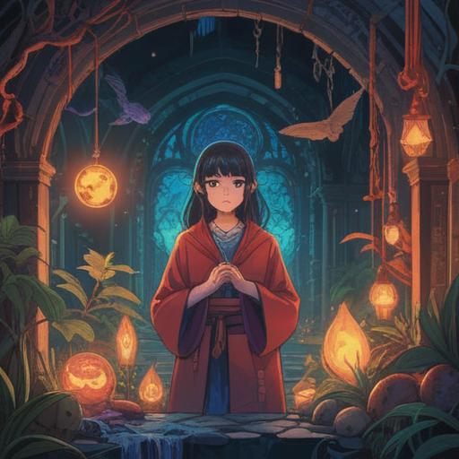 A mystical illustration depicting a person with an expression of concern, surrounded by ethereal symbols representing spiritual warnings, vibrant colors, soft glowing lights, abstract shapes emanating from their ears, a serene yet thought-provoking atmosphere, intricate details, 4k