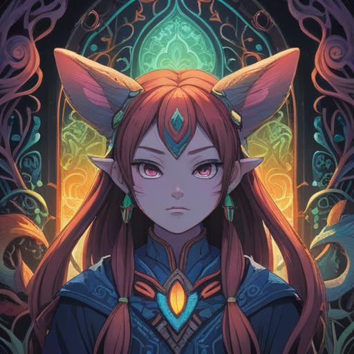 A mystical illustration depicting various ear shapes, an ethereal atmosphere, symbols of spiritual significance, detailed close-up of ears with intricate patterns, calming color palette, aura of intuition and insight, nature elements surrounding the ears, 4k