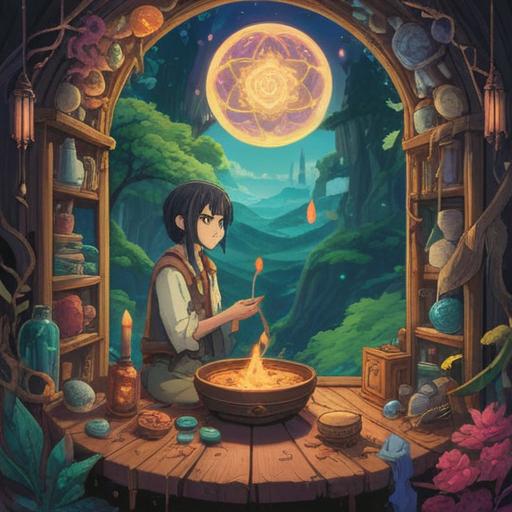 A collection of lucky items for overcoming challenges, various charms and amulets scattered around, vibrant colors, a mystical aura, symbols of good fortune like four-leaf clovers and horseshoes, surrounded by a chaotic environment representing obstacles, whimsical and encouraging atmosphere, 4k