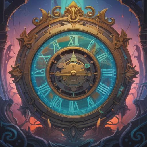 A symbolic illustration of a broken clock, ethereal light surrounding the fragments, representing spiritual awakening and transformation, soft pastel colors, serene atmosphere, abstract elements indicating growth and new beginnings, intricate details in the shards, 4k