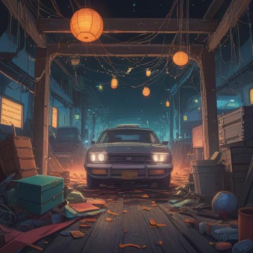 A serene scene depicting a person experiencing a car accident, surrounded by ethereal lights and symbols representing spiritual guidance, fleeting shadows of guardian angels, a bright aura illuminating the figure, a sense of calm amidst chaos, vivid colors reflecting emotions, intricate details in the background showcasing a crossroads, 4k