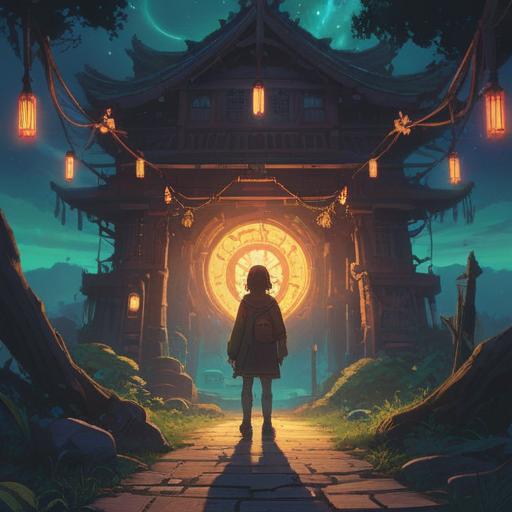 A serene scene depicting a person standing at a crossroads, illuminated by soft, glowing lights representing spiritual signs, a subtle warning from nature, ethereal symbols in the air, a calm but alert expression on the person's face, contrasting the chaotic background of an impending accident, symbolic elements like fluttering feathers or guiding animals, emphasizing intuition and awareness, 4k