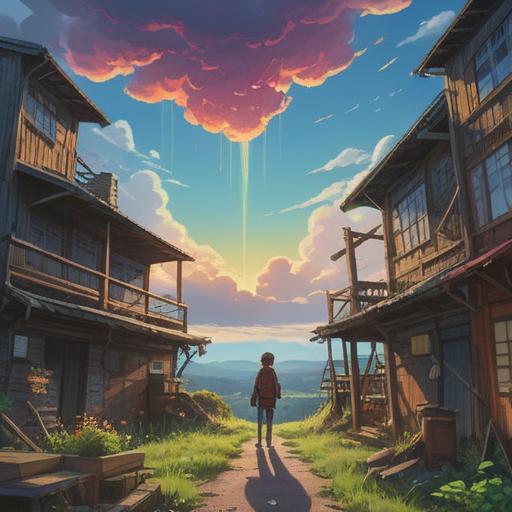 A transformative scene depicting a person reflecting peacefully after an accident, embracing positive changes in life, sunlight breaking through clouds symbolizing hope, a serene landscape representing new beginnings, facial expression showing resilience and strength, vibrant nature elements surrounding the person, warm color palette, uplifting atmosphere, 4k