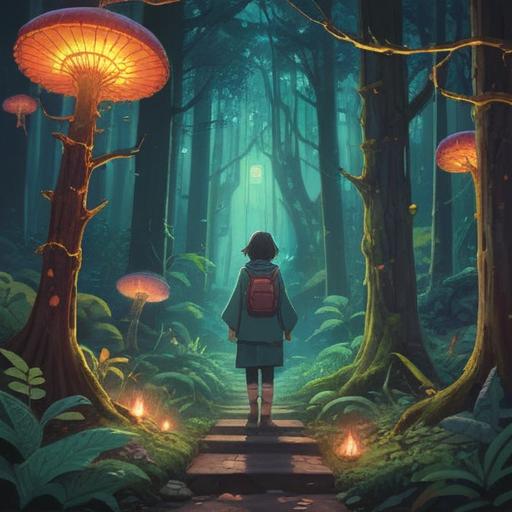 A serene and mystical illustration of a person surrounded by ethereal light, symbolic signs of protection and guidance appearing around them, peaceful forest setting, sense of calm and hope, gentle colors, reflective atmosphere, celestial elements like stars and angels, 4k