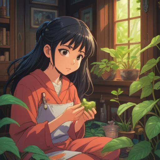 A serene healthcare scene, a person gently applying soothing gel to inflamed gums, a calming environment filled with plants, soft natural light filtering through a window, emphasis on relaxation and self-care, holistic approach to dental health, vivid details on the person's expression, 4k