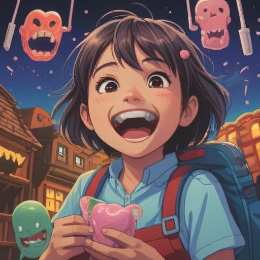 A vibrant and informative illustration promoting gum health, featuring a smiling character with bright, healthy gums, surrounded by dental hygiene tools like toothbrushes and floss, a lush green background symbolizing freshness, informative text about gum care displayed creatively, engaging and educational atmosphere, 4k