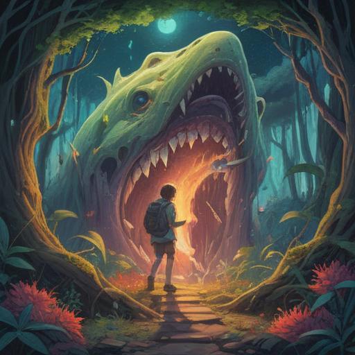 A surreal dream scene depicting a person pulling out a tooth, symbolic imagery related to spiritual growth and transformation, ethereal light surrounding the character, floating abstract symbols representing change and awareness, a gentle ambiance conveying a sense of introspection, delicate details emphasizing emotions of fear and relief, dreamlike colors blending harmoniously, 4k