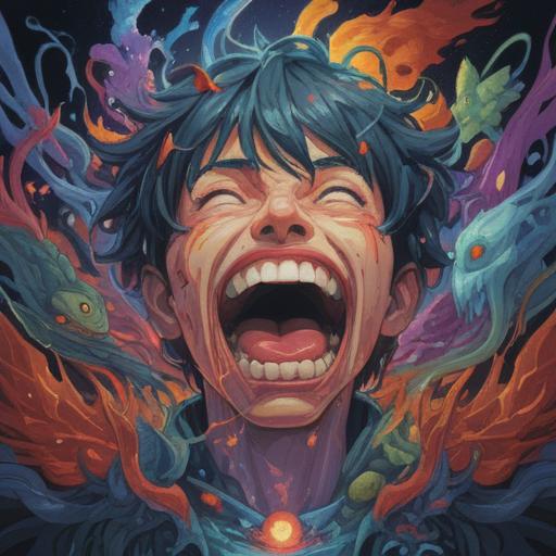 A surreal representation of spiritual awakening, vibrant colors indicating energy flow, visual metaphor of teeth experiencing discomfort as a sign of emotional release, ethereal background with soft light, symbolism of inner transformation, dreamlike atmosphere, intricate details capturing the duality of pain and growth, 4k