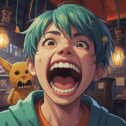 A vibrant illustration depicting a person experiencing tooth sensitivity, bright colors, cheerful expressions, uplifting atmosphere, imaginative lucky actions, whimsical elements like four-leaf clovers and shooting stars, detailed variation in facial emotions, incorporating elements of relief and joy, 4k