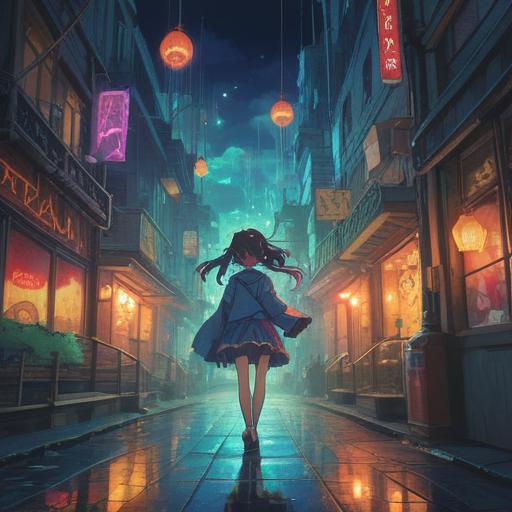 A blurry vision scene depicting a lucky action, vibrant and dynamic movement, ethereal lighting, abstract shapes, whimsical elements, a character experiencing serendipity, soft focus, enchanting atmosphere, playful interactions, 4k