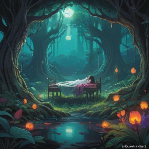 A surreal and thought-provoking scene depicting the spiritual meaning of observing a corpse, ethereal light illuminating the figure, surrounding nature in a tranquil state, gentle mist weaving through the foliage, symbolic imagery representing life and death, reflective expressions on people's faces, intricate details in the environment, serene and haunting atmosphere, 4k