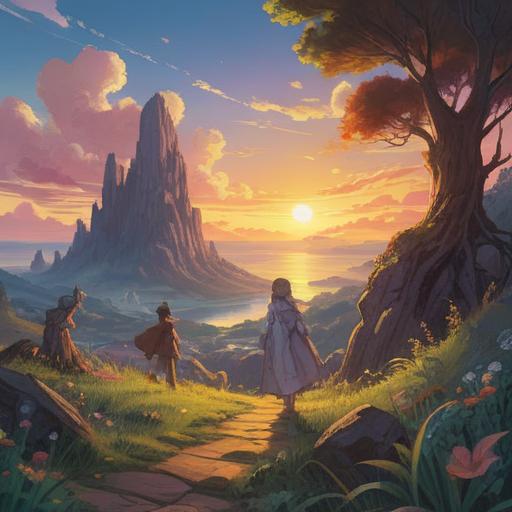 A serene and ethereal illustration of a spiritual moment before death, soft light illuminating a peaceful landscape, gentle figures representing positive signs, a sense of tranquility and acceptance, nature elements like flowers and soft clouds, a warm color palette, symbolic imagery of hope and transcendence, 4k