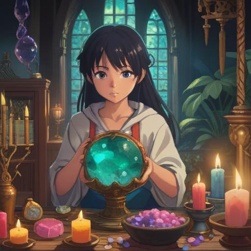 A serene and calming scene depicting various spiritual healing items, such as crystals, incense, and candles, surrounded by soft natural light, a tranquil atmosphere, symbols of peace and balance, inviting textures, harmony with nature, 4k