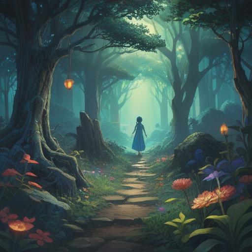 A serene illustration depicting the spiritual meaning of not meeting death, ethereal atmosphere, gentle light illuminating a path, symbolic imagery of connection and separation, a figure standing at the edge of a misty forest, representing lost opportunities, flowing energy connecting the figure to the horizon, tranquil color palette, introspective mood, 4k