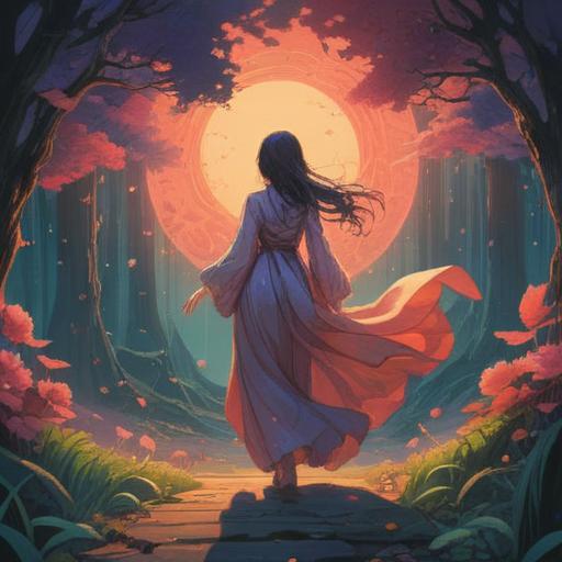 A serene and mystical scene representing the spiritual meaning of being on the verge of death, ethereal light surrounding a fragile figure, symbolic elements like a bright white dove, a gentle river flowing in the background, lush greenery symbolizing life and rebirth, soft glowing orbs representing spiritual guidance, tranquil atmosphere, deep emotional resonance, vivid colors, 4k