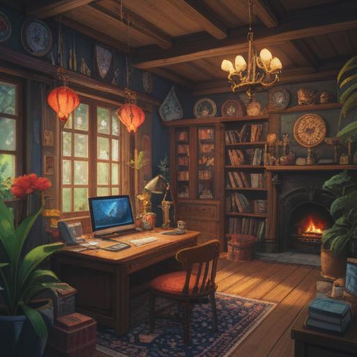 A beautifully arranged collection of lucky items, showcasing symbols of peace and tranquility, soft lighting illuminating the scene, various charms such as a four-leaf clover, a small dreamcatcher, a calming crystal, and a serene incense holder, elements of nature like gentle flowers and soothing colors, creating a harmonious and inviting atmosphere, 4k