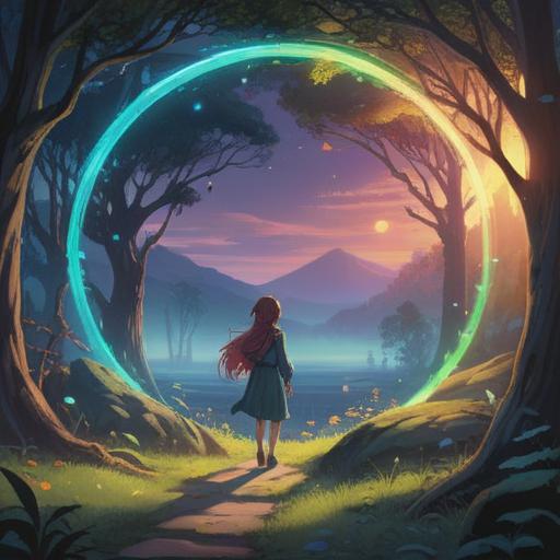 A serene and mystical scene, featuring a glowing ring surrounded by ethereal light, soft whispers of energy flowing around it, symbolic representations of intuition and desire, celestial elements like stars and soft clouds, a peaceful aura, vibrant colors highlighting the ring's allure, magical atmosphere, 4k