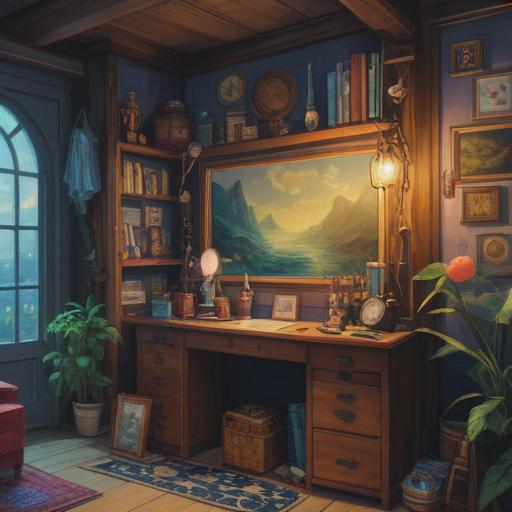 A spiritual scene depicting cherished mementos guiding a new beginning, soft radiant light illuminating the items, ethereal atmosphere, vibrant colors symbolizing hope and renewal, dreamlike background with abstract shapes, emotional depth, harmonious composition, 4k