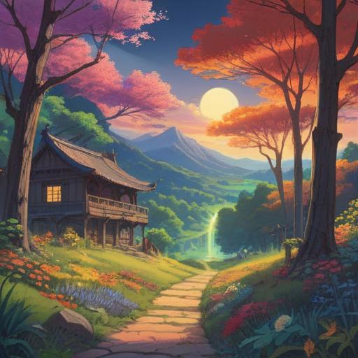 A serene and ethereal landscape, gentle light illuminating a path, symbolic elements representing fertility and blessings, vibrant nature surrounding a tranquil scene, hints of spirituality and guidance, soothing colors, mystical aura, 4k