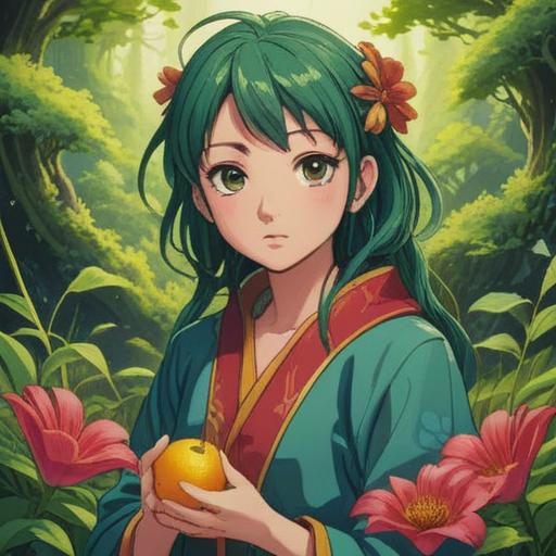 A serene scene depicting the concept of prosperity and spiritual abundance, vibrant colors, lush green landscapes, symbolic elements like blooming flowers and thriving forests, a radiant light illuminating the surroundings, representations of family unity and harmony, ethereal beings guiding the path, tranquil atmosphere, detailed textures, 4k