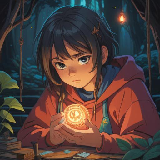 A serene illustration of a grieving parent finding solace, a glowing amulet in hand, surrounded by gentle light, symbols of hope and healing in the background, a peaceful garden setting, soft pastel colors, emotional depth, ethereal atmosphere, spiritual themes, 4k