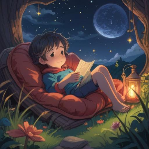 A thoughtful illustration depicting a child resting under a starry night sky, subtle glowing aura surrounding the child, ethereal imagery representing spiritual connections, soft pastel colors, hints of healing energies, nature elements in the background, comforting atmosphere, expressive emotions, 4k