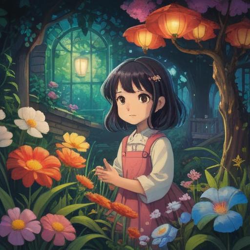 A serene and ethereal illustration of a child's spirit, glowing softly in a garden of vibrant flowers, representing innocence and purity, surrounded by gentle light and whimsical butterflies, embodying the essence of childhood wonder, deeply tranquil atmosphere, meaningful symbolism, 4k