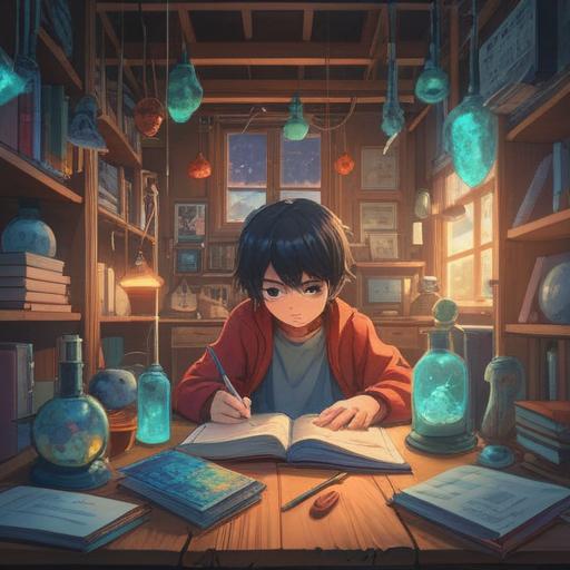 An imaginative illustration depicting various support items for children's future, colorful tools designed for learning and creativity, futuristic gadgets, classroom setting filled with interactive elements, child-friendly design, diverse group of children exploring and engaging, hopeful atmosphere, dynamic expressions, inspirational environment, 4k