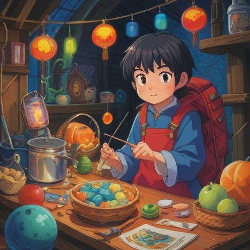 A vibrant illustration showcasing children discovering their unique lucky items, diverse cultural artifacts, playful expressions on their faces, lively colors that reflect joy and creativity, an enchanting landscape filled with whimsical elements, emphasis on individuality and self-expression, 4k