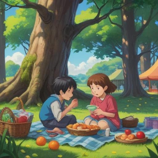 A heartwarming scene of a parent engaging in fun activities with their child, emphasizing moments of bonding and laughter, outdoor picnic setting with vibrant colors, playful interactions with toys and games, family connection and joy, warm sunlight filtering through trees, a sense of happiness and togetherness, 4k