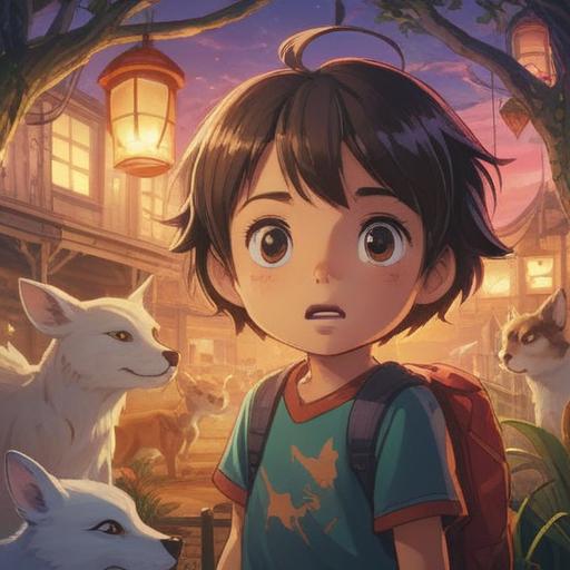 A serene illustration of a child surrounded by gentle, glowing light, playful animals nearby conveying joy and innocence, a vibrant playground scene symbolizing happiness, soft pastel colors representing spirituality, harmonious atmosphere filled with laughter, nature elements like flowers and trees enhancing the tranquility, 4k