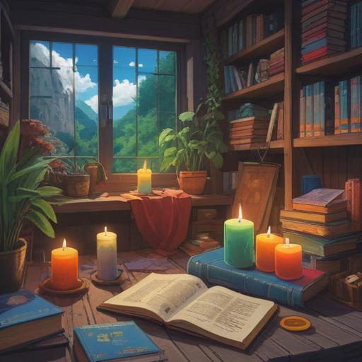 A collection of lifestyle items for self-improvement, minimalistic design, motivational books, soothing candles, fitness gear, healthy meal prep containers, inspiring wall art, organized workspace, peaceful atmosphere, vibrant colors, inviting composition, 4k