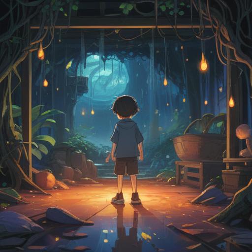 A serene and reflective scene of a child experiencing a moment of frustration, surrounded by a gentle, glowing aura, symbolic elements representing growth and transformation, soft pastel colors, ethereal light beams shining down, a peaceful garden in the background with blooming flowers and butterflies, conveying a sense of spiritual awakening, hopeful atmosphere, 4k