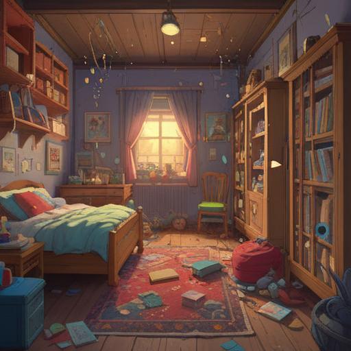 A thoughtful illustration depicting a child in a moment of frustration, colorful toys scattered around, a warm and cozy room setting, gentle light filtering through a window, subtle ethereal symbols in the background representing spiritual signs, a concerned parent observing, emotional expressions capturing the child's inner turmoil, 4k