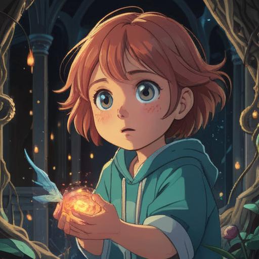 A spiritual and enlightening scene depicting a child with a small injury, surrounded by gentle, glowing light, symbolic representations of healing and growth, nature elements like flowers and trees signifying nurturing, a serene atmosphere filled with hope and positivity, soft expressions capturing wisdom and insight, 4k