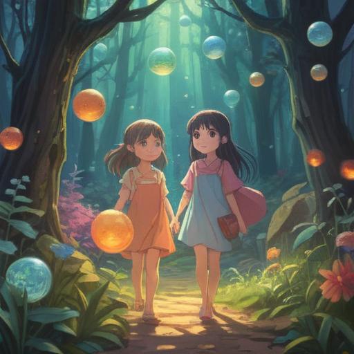 A serene and uplifting illustration of a spiritual journey, soft ethereal light, symbolic imagery representing hope, children represented as glowing orbs, nature elements such as flowers and trees conveying growth, gentle expressions on characters' faces, harmonious colors, uplifting atmosphere, 4k