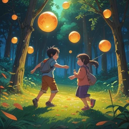 A vibrant scene depicting children playing joyfully in a sunlit park, carefree laughter echoing, surrounded by glowing orbs of light symbolizing positive energy, radiant colors illuminating their spirits, a sense of connection to nature, playfulness in their interactions, lush green grass and blooming flowers, capturing the essence of innocence and spiritual vitality, 4k
