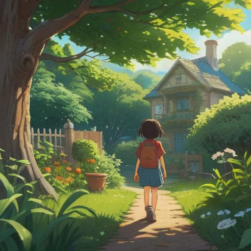 A serene scene of a parent with a child in a peaceful garden, soft sunlight filtering through the leaves, the child playing joyfully, butterflies fluttering around, symbols of spiritual signs subtly integrated in the surroundings, gentle aura of protection, moments of bonding, nature’s beauty, harmonious atmosphere, 4k