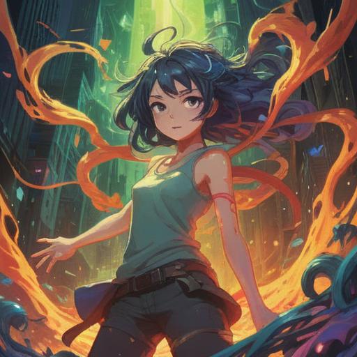 A spiritual representation of feeling incapable at work, surrounded by chaotic energy, inner struggle depicted with swirling colors, ethereal light breaking through darkness, symbolic elements of self-doubt and introspection, a figure in deep contemplation, seeking clarity and guidance, serene yet turbulent atmosphere, 4k