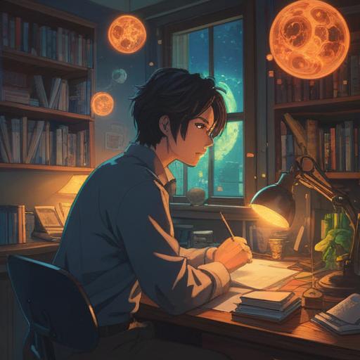 A thoughtful illustration depicting a serene office environment, a person sitting at a desk with a calm expression, surrounded by glowing energy orbs symbolizing positivity, light streaming through the window, soft pastel colors, ethereal atmosphere, hint of inner peace, mystical elements indicating personal growth and self-discovery, 4k