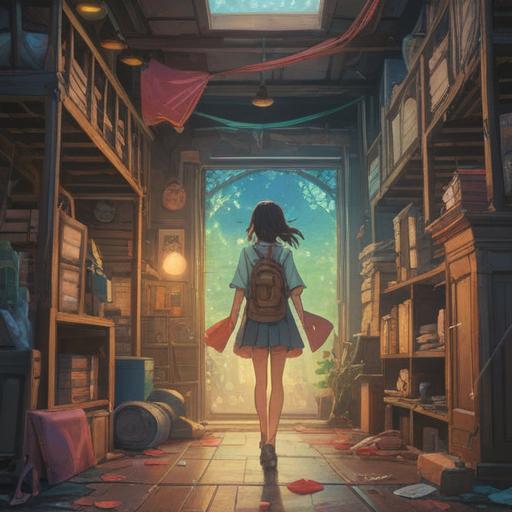 A serene and contemplative scene depicting the moment of leaving a job, ethereal light illuminating the figure, representing freedom and new beginnings, soft colors blending to create a calming atmosphere, the background showcasing a path leading to an open horizon, symbolizing spiritual growth and transformation, a gentle breeze giving life to the setting, 4k