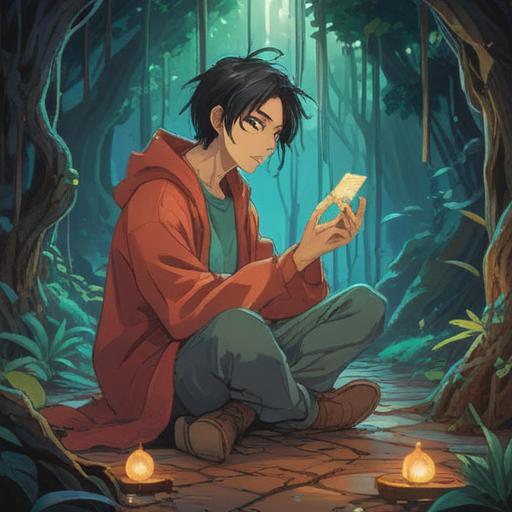 A serene scene depicting the concept of work-related mistakes bringing positive spiritual signs, a person in a contemplative pose surrounded by glowing orbs of light, nature-inspired elements symbolizing growth and transformation, uplifting atmosphere, harmonious blend of colors, gentle sunlight filtering through trees, subtle representation of challenges turning into opportunities, 4k