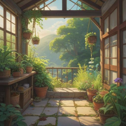 A serene landscape depicting drying herbs in the sun, symbolizing spiritual growth and renewal, gentle breeze rustling the leaves, soft sunlight casting warm hues, peaceful ambiance, nature's healing energy, signs of good fortune, ethereal glow, tranquil scene, 4k