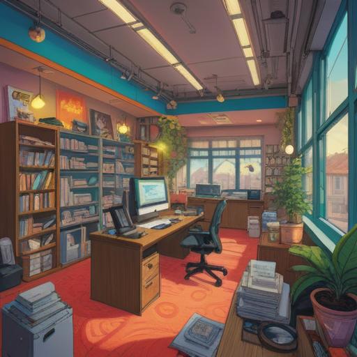 A vibrant illustration depicting a lucky charm transforming workplace discomfort into positivity, an inspiring office environment, diverse employees finding joy, bright colors radiating energy, elements of good fortune like four-leaf clovers and lucky coins, uplifting atmosphere, engaging character expressions, 4k