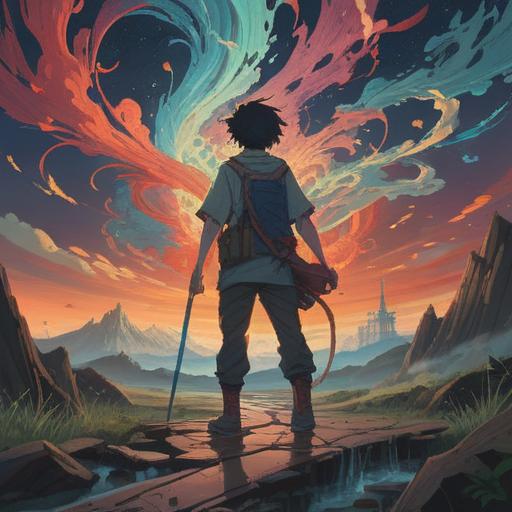 A thought-provoking illustration depicting the spiritual meaning of unstable work, a person standing at a crossroads, surrounded by swirling energies, symbols of opportunity and challenge, contrasting light and shadow, deep introspection, ethereal atmosphere, vibrant colors, mystical elements, 4k