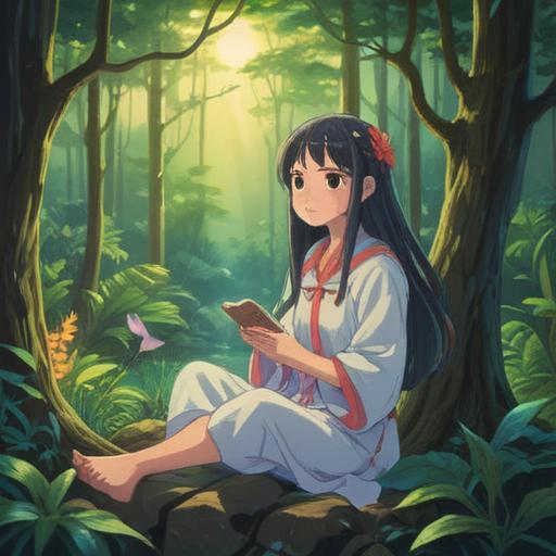 A serene illustration depicting the concept of spiritual growth through decreased motivation, ethereal light radiating from a figure sitting peacefully in nature, surrounded by gentle waves of energy, lush greenery symbolizing renewal, soft pastel colors conveying tranquility, a pathway leading towards a bright horizon, 4k