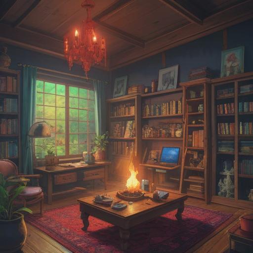 A serene and calming scene featuring lucky aromatherapy, a softly lit room filled with various aromatic oils, gentle smoke swirling in the air, a cozy seating area with plush cushions, plants enhancing the natural ambiance, calming colors of lavender and green, a sense of tranquility and relief, peaceful expression on a person enjoying the aroma, 4k