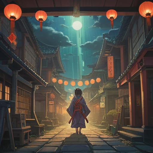 A mystical scene depicting the emergence of Sanmen Daikokuten, spiritual signs in the atmosphere, ethereal light beams illuminating the surroundings, symbolic elements representing prosperity and luck, people meditating in reverence, lush nature in the background, tranquil and serene ambiance, deep spiritual connection, vibrant colors, 4k