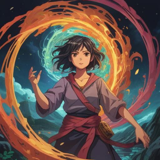 A dynamic composition featuring three intertwined spirals, each representing different spiritual elements, surrounded by a radiant glow, symbols of balance and harmony, peaceful background with ethereal wisps, vibrant colors blending smoothly, evoking a sense of unity and connection, 4k