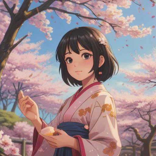 A serene scene depicting cherry blossom petals floating gently in the air, each petal symbolizing spiritual meanings, a tranquil atmosphere, soft sunlight filtering through the blossoms, a peaceful garden setting, hints of spirituality and reflection, vibrant pink and white hues, nature's beauty intertwined with deeper significance, 4k